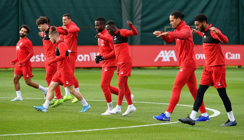 Liverpool training at Melwood.  AFP