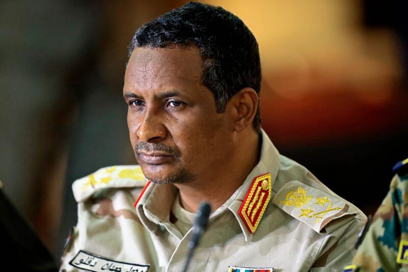 Gen Mohamed Dagalo, leader of Sudan's Rapid Support Forces paramilitary group.  AFP