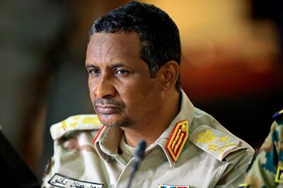 Commander of Sudan's paramilitary Rapid Support Forces Gen Mohamed Dagalo. AFP 