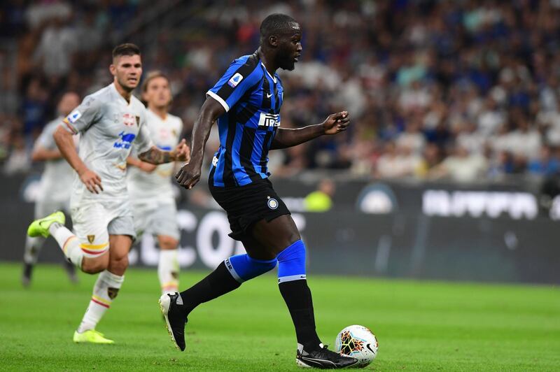 Inter Milan's Belgian forward Romelu Lukaku runs with the ball. AFP