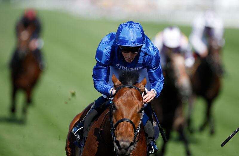 Coroebus, ridden by William Buick, on their way to winning the St James’s Palace Stakes at Royal Ascot on June 14, 2022. PA