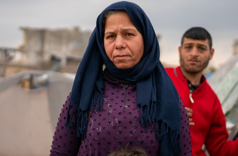‘My family and I survived the destruction of our house in the earthquake, though my husband, my children and I were all injured,’ Jindires resident Sabiha Sido, 53, told The National. The quake killed about 60,000 people in Syria and Turkey 