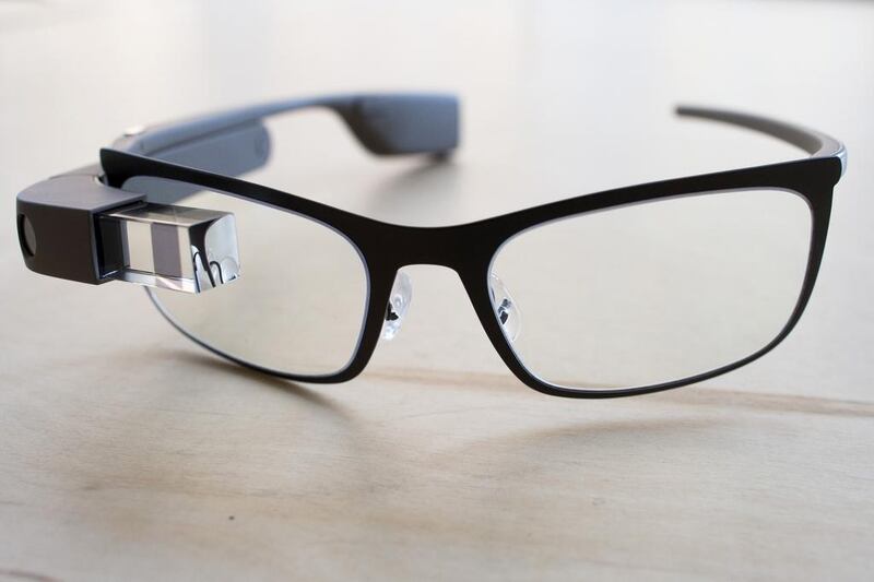 The Google Glass ‘Bold’ prescription frames. John Minchillo / AP Photo