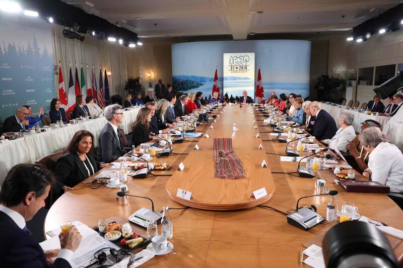 heads of State attend the Gender Equality Advisory Council Breakfast during the G7 Summit in La Malbaie, Quebec, Canada. POOL FOR EPA