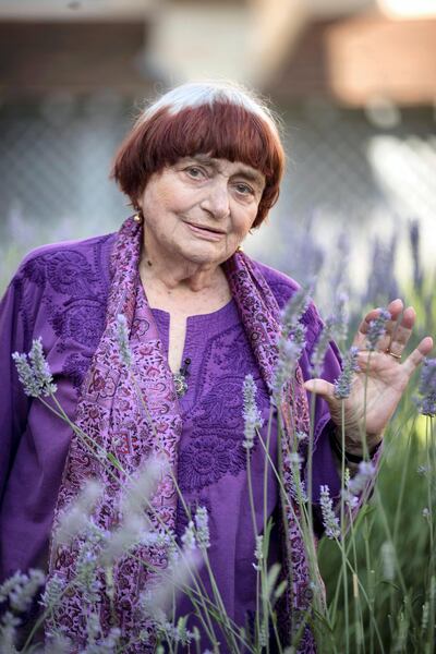 French film director Agnes Varda poses in Paris on July 3, 2018. (Photo by Thomas SAMSON / AFP)