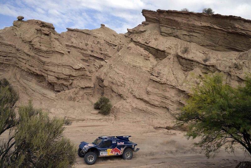 Carlos Sainz of Spain leads at the Dakar Rally after four stages. Reuters