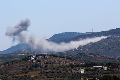 The site of an Israeli air strike in Odaisseh, Lebanon. AFP