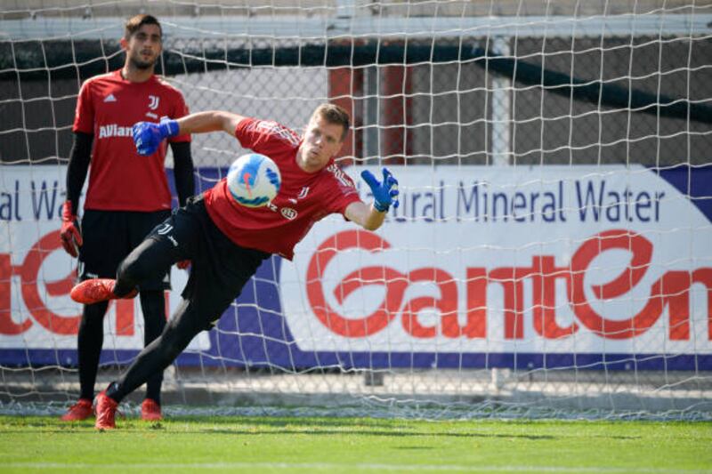 Juventus' Wojciech Szczesny during training in Turin.