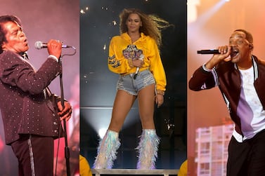 From left to right: African-American artists James Brown, Beyonce and Will Smith have released songs embodying the spirit of Juneteenth. Getty Images, AFP