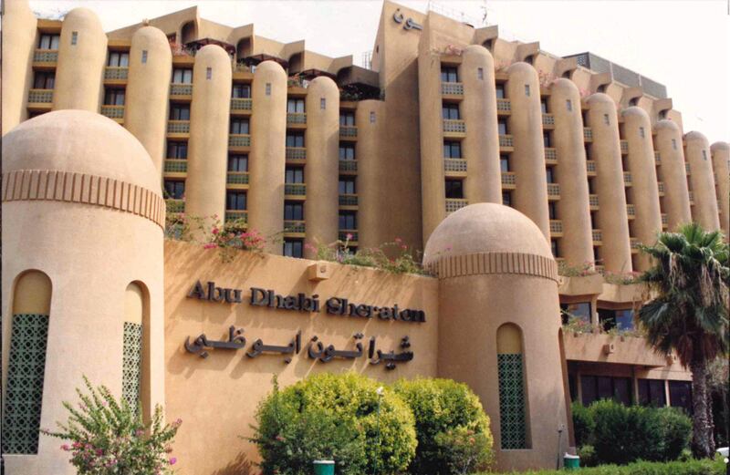 The hotel with its old name - Abu Dhabi Sheraton - emblazoned on the building at some point in the 1980s. Courtesy Sheraton Abu Dhabi Hotel & Resort