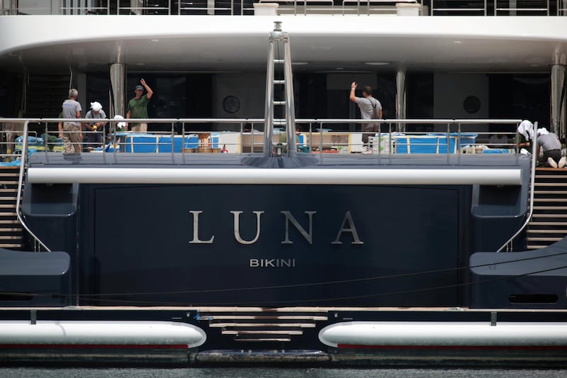 Superyacht Luna owned by Russian billionaire Farkad Akhmedov is docked at Port Rashid in Dubai. Reuters