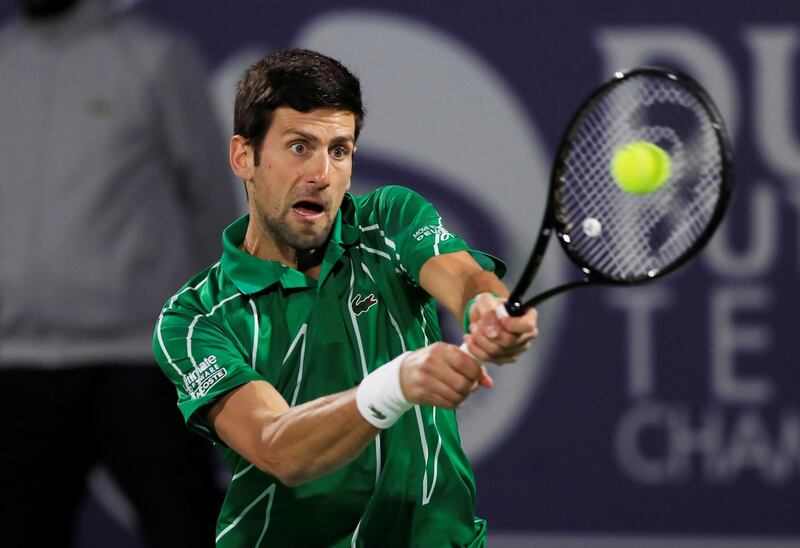 Novak Djokovic on his way to victory over Karen Khachanov. Reuters