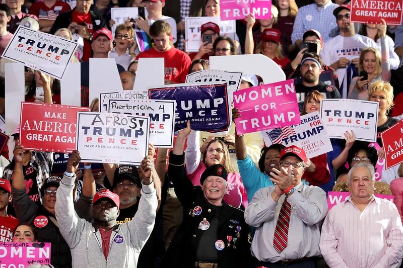 Supporters of all races and ages cheered for and eventually voted for Republic president elect Donald Trump. Chip Somodevilla / Getty Images 