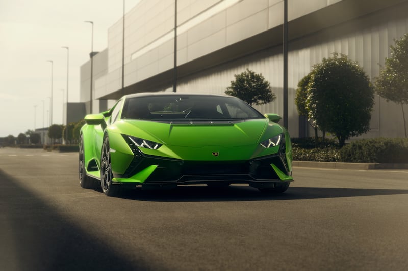 The Lamborghini Huracan Tecnica goes from 0-100kph in 3.2 seconds and has a top speed of 325kph. All photos: Lamborghini