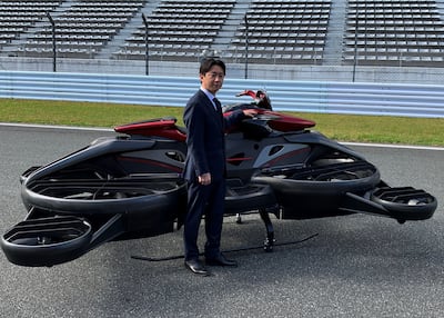 A.L.I. Technologies' chief executive Daisuke Katano said in the near term, the hoverbike will not be allowed to fly over Japan’s packed roads Photo: Reuters