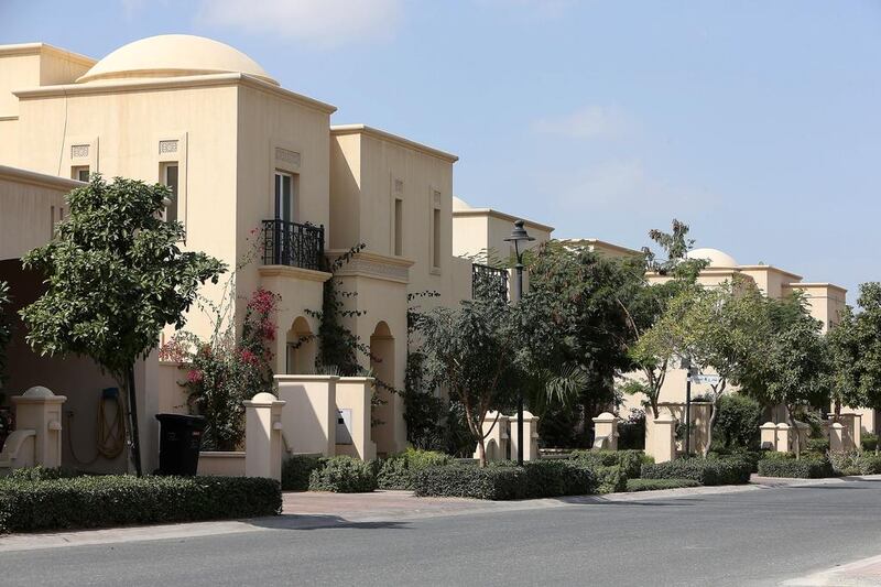The villas in Arabian Ranches in Dubai, where prices were reported to have fallen by 10 per cent. Pawan Singh / The National