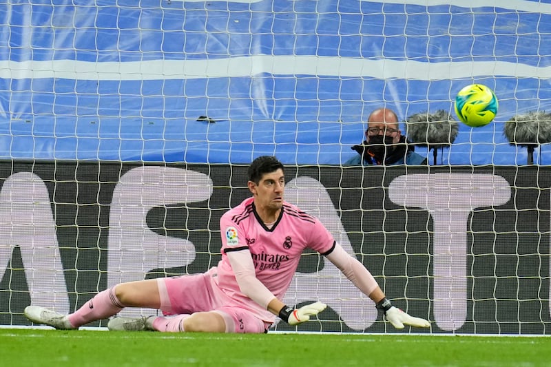 REAL MADRID PLAYER RATINGS: Thibaut Courtois – 5. A bad night at the office as Courtois shipped four goals in one of Real Madrid’s worst classicos for some time. Could have been much worse without him. AP
