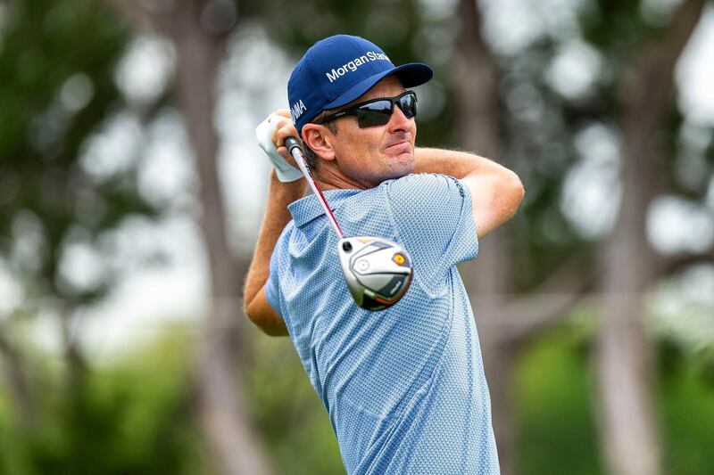 Mar 29, 2019; Austin, TX, USA; Justin Rose plays his shot from the second tee during the third round of the WGC - Dell Technologies Match Play golf tournament at Austin Country Club. Mandatory Credit: Stephen Spillman-USA TODAY Sports