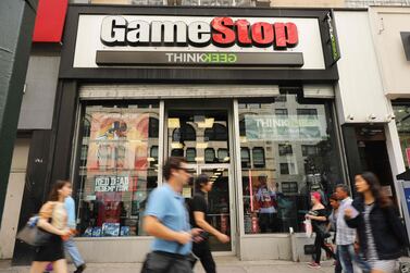 Gamestop shares plunged 29 per cent in early trading on Monday as data showed short sellers have been forced to cover their positions AFP