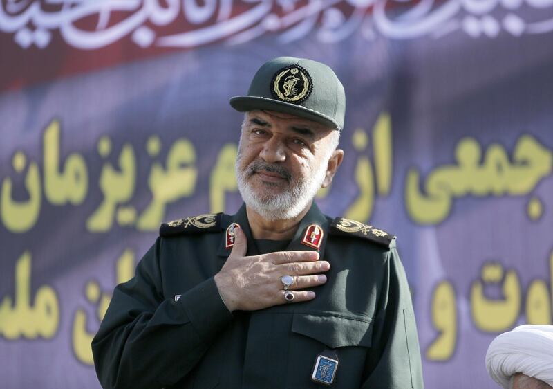 (FILES) In this file photo taken on September 24, 2018  Hossein Salami deputy commander of the Islamic Revolutionary Guard Corps attends a public funeral ceremony for those killed during an attack on a military parade on the weekend, in the southwestern Iranian city of Ahvaz. Iran's Supreme Leader Ayatollah Ali Khamenei has appointed a new head of the Revolutionary Guards, the country's ideological military force, Khamenei's official website reported today.
Major General Hossein Salami, 58, replaces Major General Mohammad Ali Jafari, who had headed the Guards since September 2007.

 / AFP / ATTA KENARE
