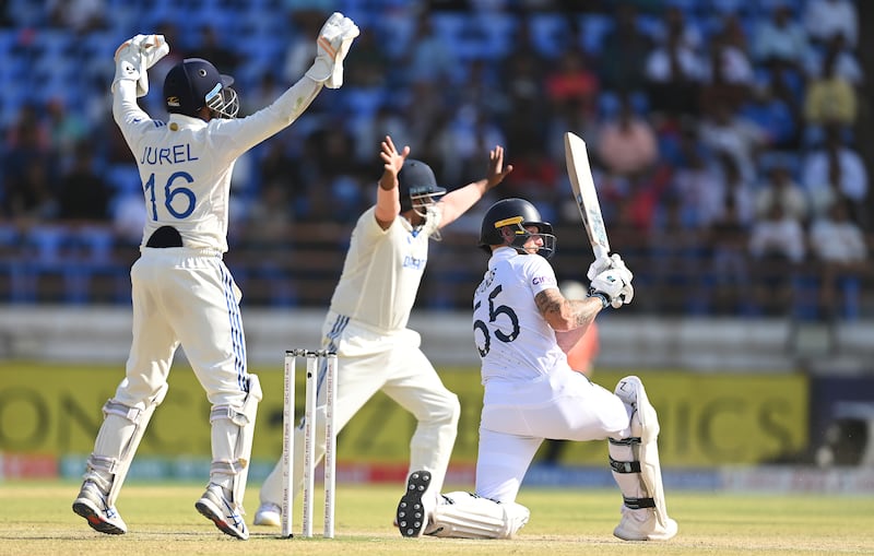 England captain Ben Stokes is out lbw to Kuldeep Yadav for 15. Getty Images