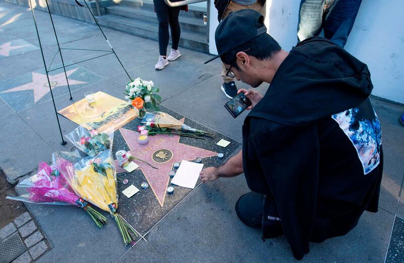 Fans leave tributes on Stan Lee's star on the Hollywood Walk of Fame. AFP