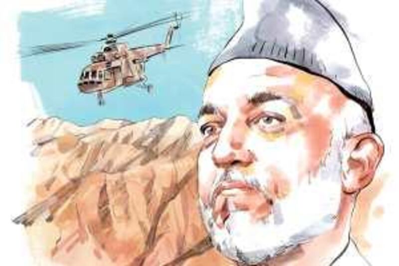 Portrait of Hamid Karzai by Kagan McLeod for The National