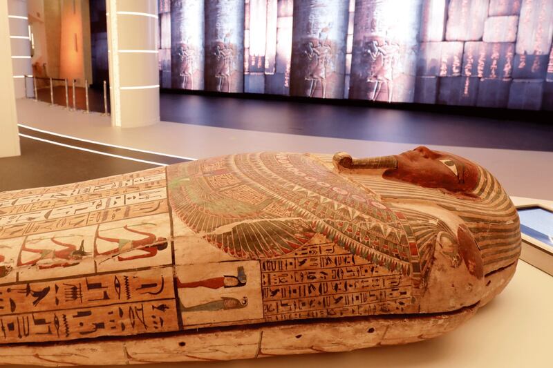 The coffin of priest Psamtik will take centre stage in the Egypt pavilion at Expo 2020 Dubai. Photo: Egypt Pavilion at Dubai Expo 2020