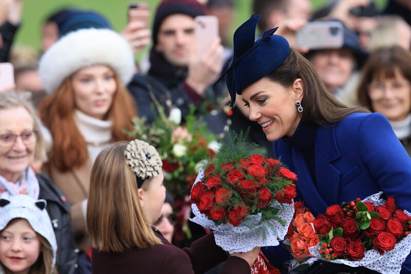 Catherine, Princess of Wales greets wellwishers after attending the Christmas Day service at Sandringham Church in Norfolk in 2023. All photos: Getty Images, unless otherwise indicated