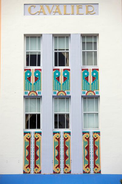 UNITED STATES - FEBRUARY 26:  Cavalier Hotel art deco style on Ocean Drive, South Beach, Miami, Florida, USA  (Photo by Tim Graham/Getty Images)