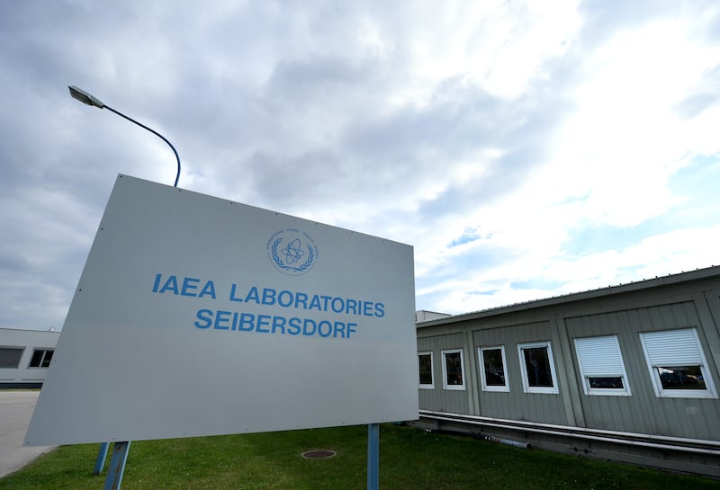 The entrance to the International Atomic Energy Agency's new nuclear material laboratory at its centre in Seibersdorf, Austria. EPA