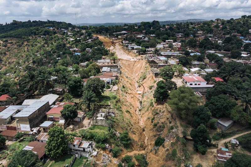 A landslide in the Mont Ngafula district of Kinshasa, the capital of the Democratic Republic of Congo. AFP