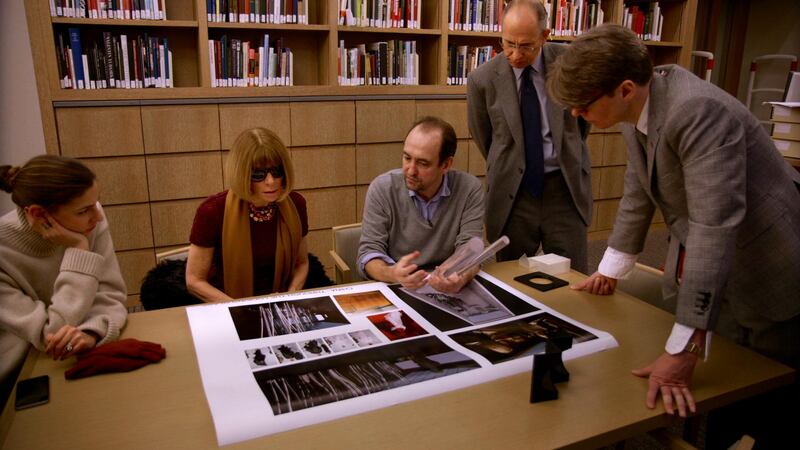 Vogue editor-in-chief Anna Wintour and her team at work in Andrew Rossi's The First Monday in May. Courtesy of Magnolia Pictures