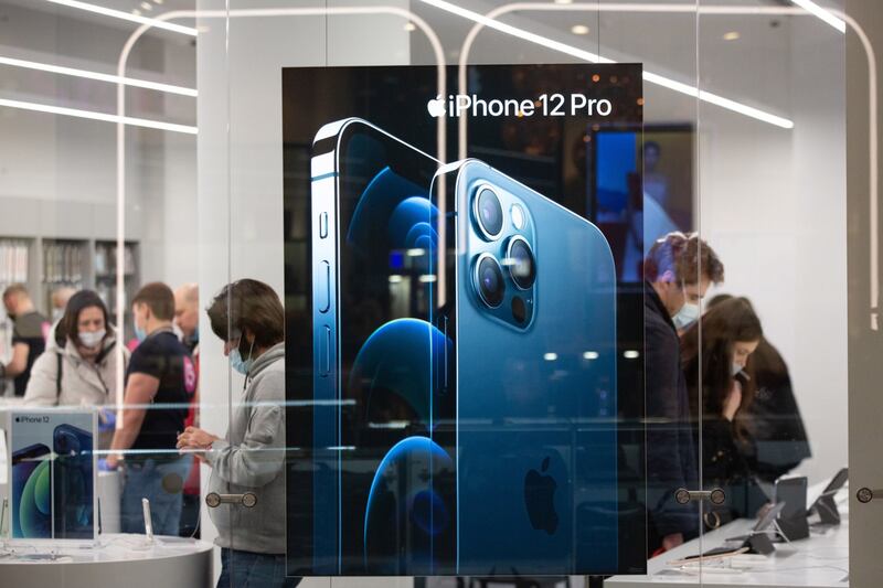 An Apple store at the Aviapark shopping centre in Khoroshyovsky, Moscow, in 2020. Bloomberg