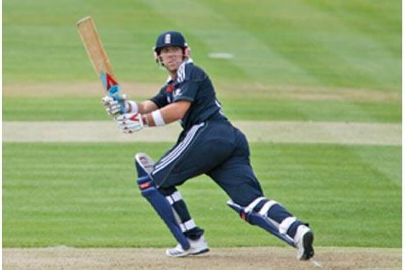 Matt Prior on his way to a brilliant 87 off 86 balls against West Indies.