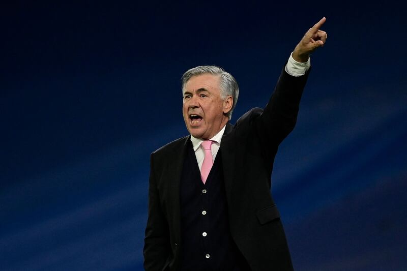 Real Madrid's Italian coach Carlo Ancelotti gestures. AFP