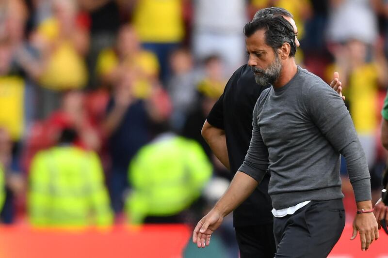 Watford's new manager Quique Sanchez Flores at the end of the match. EPA