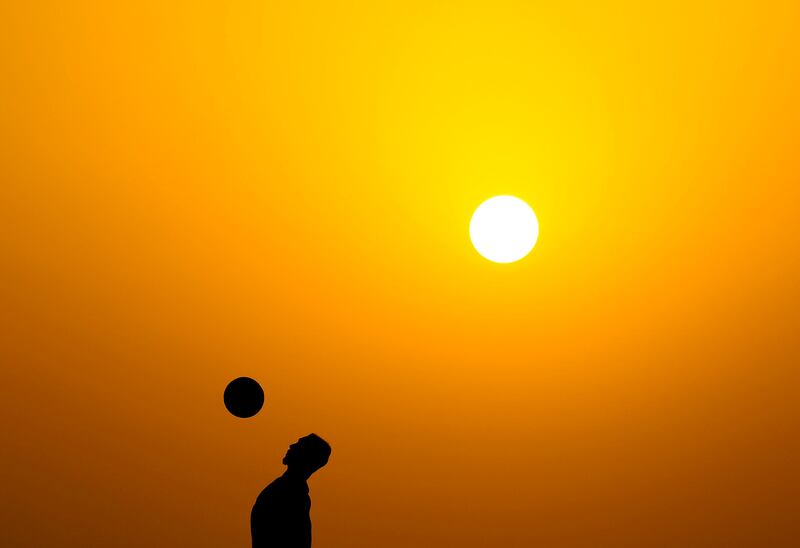 Sport at Kite Beach on a late Dubai evening. Chris Whiteoak / The National
