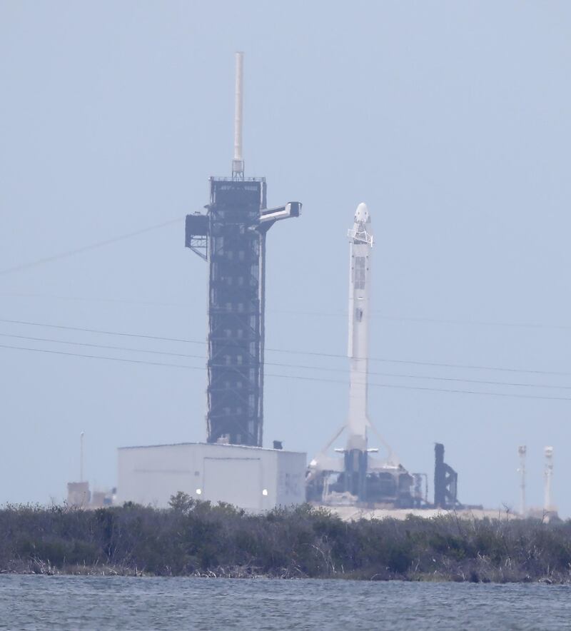 The crew access arm is retracted about 30 minutes before the launch time. Nasa