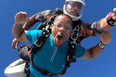 Will Smith during his skydive in Dubai. Instagram / Will Smith