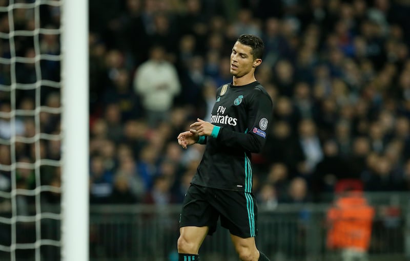 Cristiano Ronaldo reacts after missing a scoring chance. Tim Ireland / AP Photo