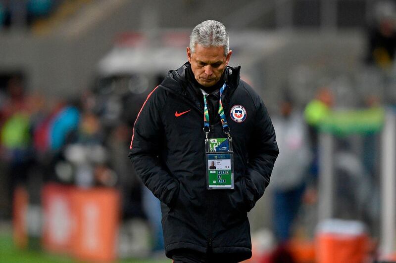 Chile's coach Colombian Reinaldo Rueda looks on during the Copa America football tournament semi-final match between Peru and Chile at the Gremio Arena in Porto Alegre, Brazil.  AFP