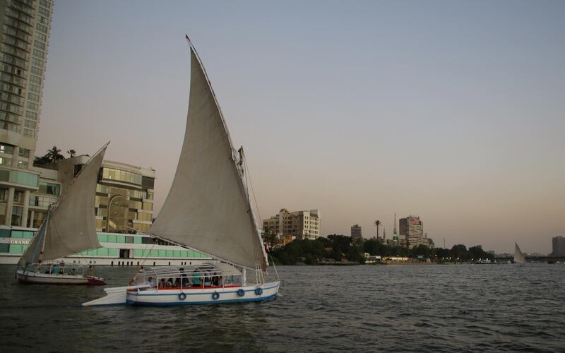 A sailboat on the Nile river in Cairo. EPA