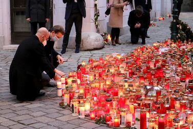 Tributes to those killed in 'lone actor' terror attack in Vienna, Austria on Monday, Nov. 2. AP 