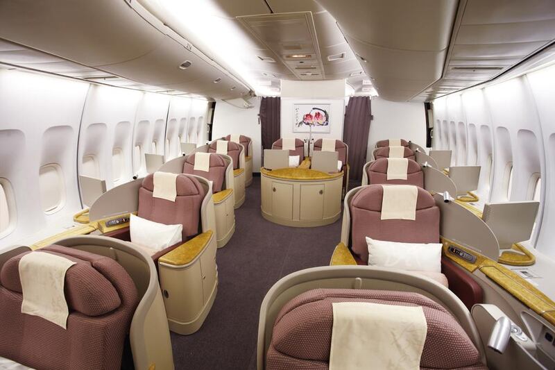 China Airlines' first class cabin. Courtesy China Airlines