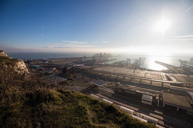 A general view of the Port of Dover on Thursday morning. Bloomberg