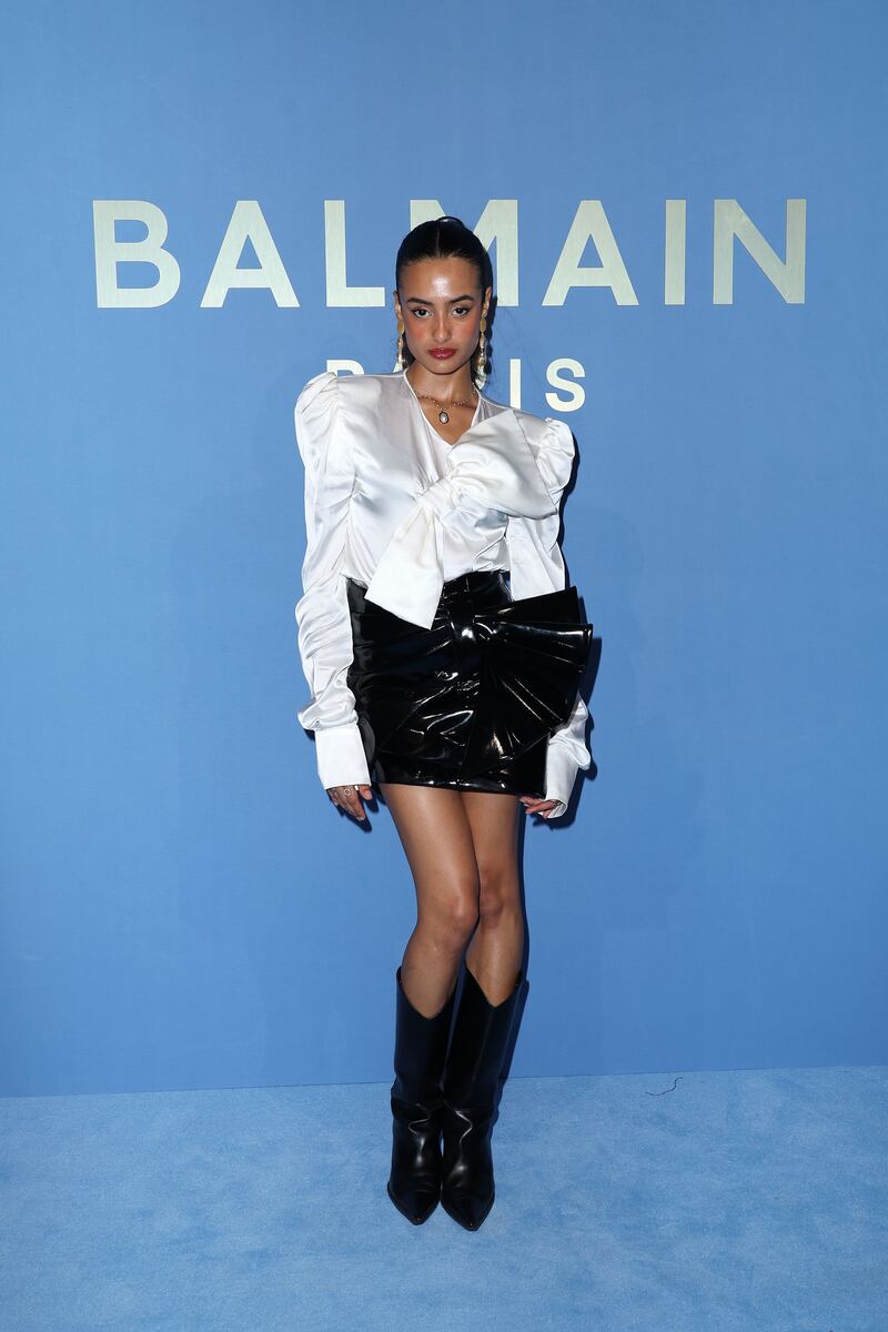 Tiktok star Sabrina Bahsoon, who found fame dancing on the London Underground, at Balmain. All photos: Getty Images