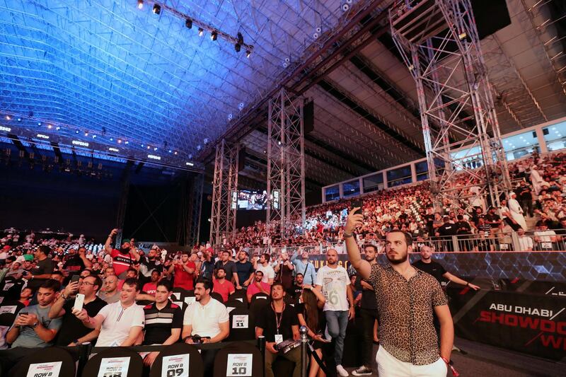 Abu Dhabi, United Arab Emirates - September 07, 2019: The Arena. Women's bantamweight bout between Sarah Moras (black shorts, winner) and Liana Jojua in the Prelims at UFC 242. Saturday the 7th of September 2019. Yas Island, Abu Dhabi. Chris Whiteoak / The National