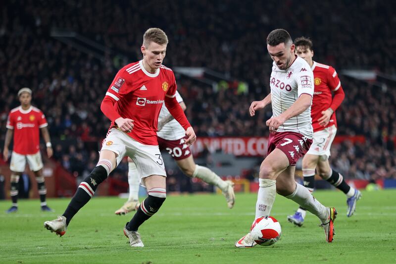 John McGinn 8 – As usual the Scot battled hard for his team, and he looked to frustrate United in the middle of the park. After creating space for himself outside the box, he had a powerful shot blocked by De Gea after 19 minutes. Getty Images