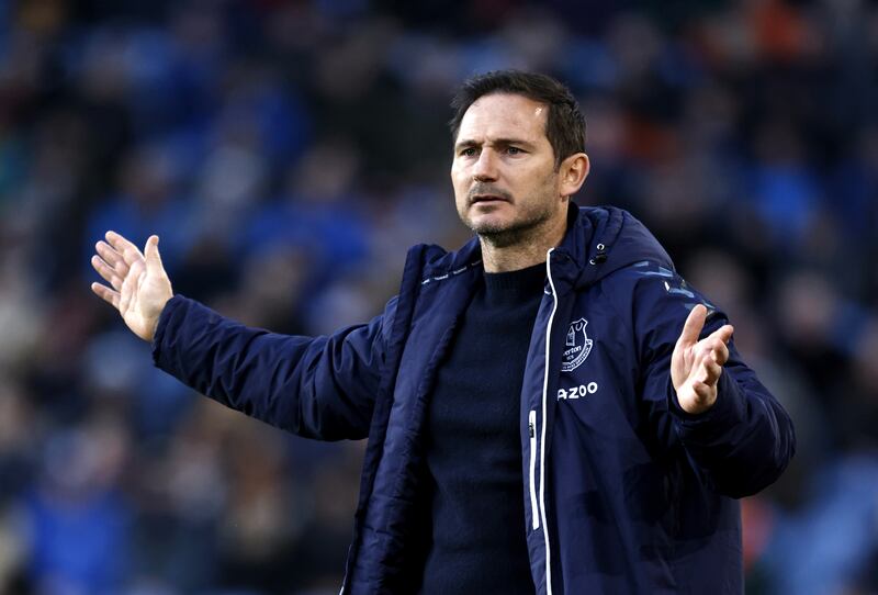 Everton manager Frank Lampard remained positive despite the club dropping into the relegation zone. PA